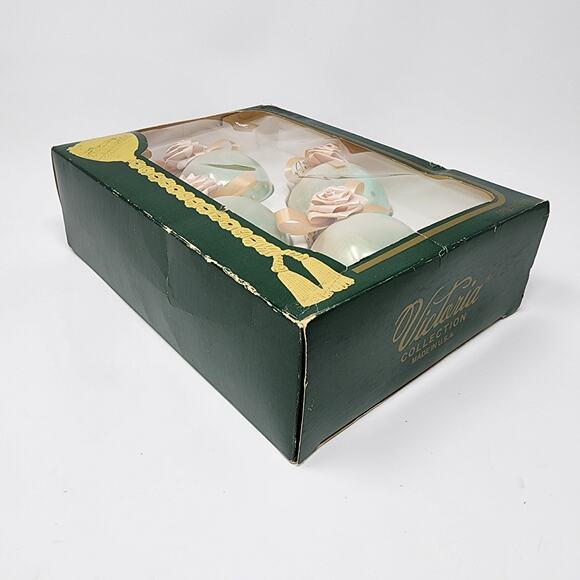 Rauch Victoria Collection Vintage Ball and Ribbon Flower Christmas Ornaments EUC - Picture 7 of 10